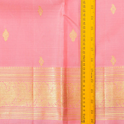 Pastel Pink Kanchipuram Silk Saree For Wedding Wear PV NYC 1786
