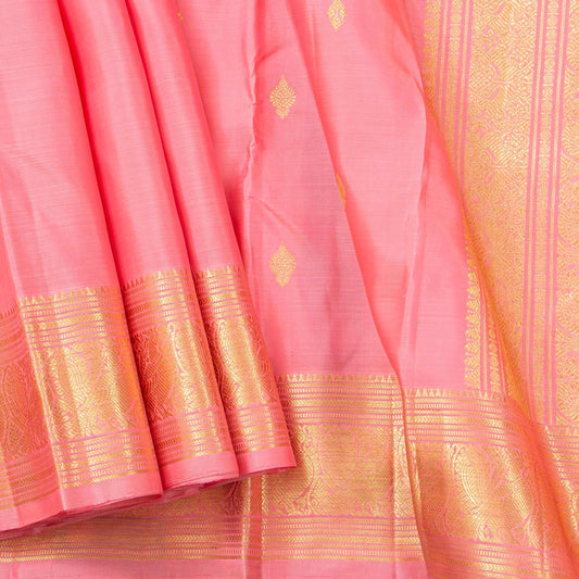 Pastel Pink Kanchipuram Silk Saree For Wedding Wear PV NYC 1786 - Silk Sari - Panjavarnam PV NYC 1786