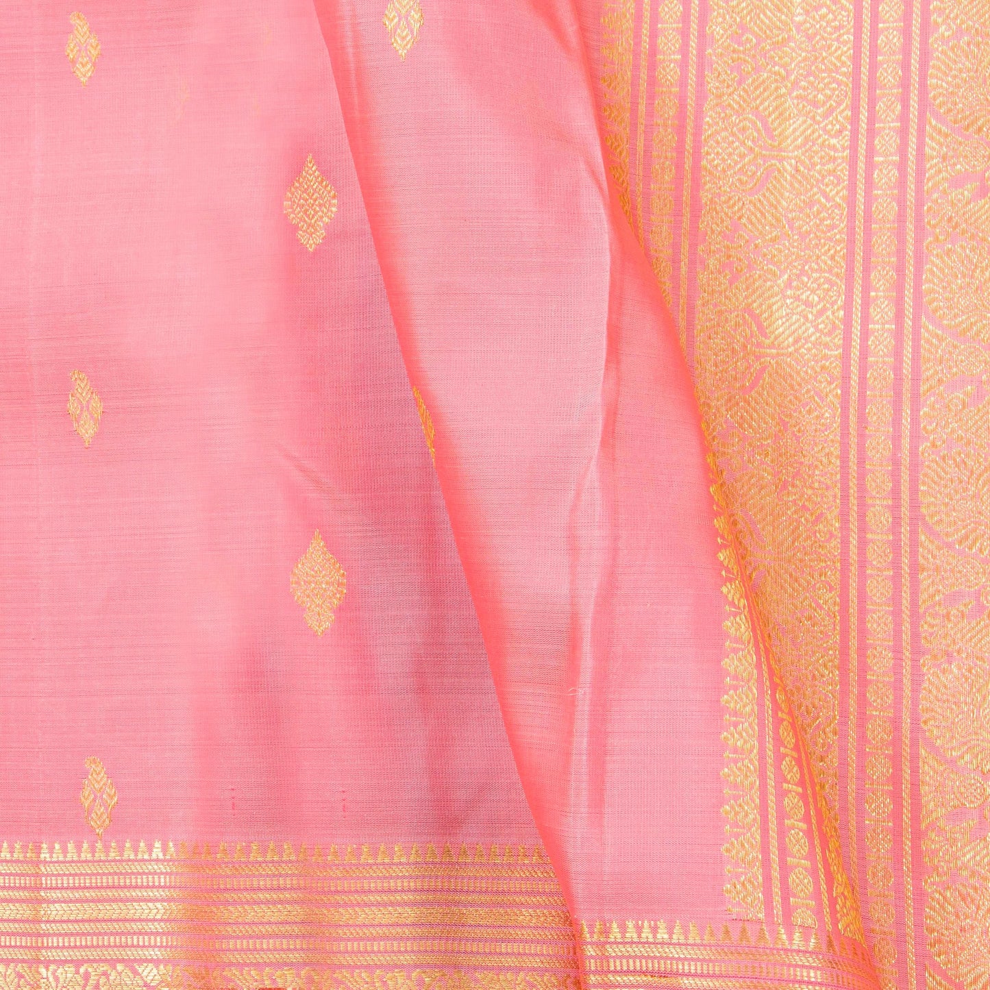 Pastel Pink Kanchipuram Silk Saree For Wedding Wear PV NYC 1786