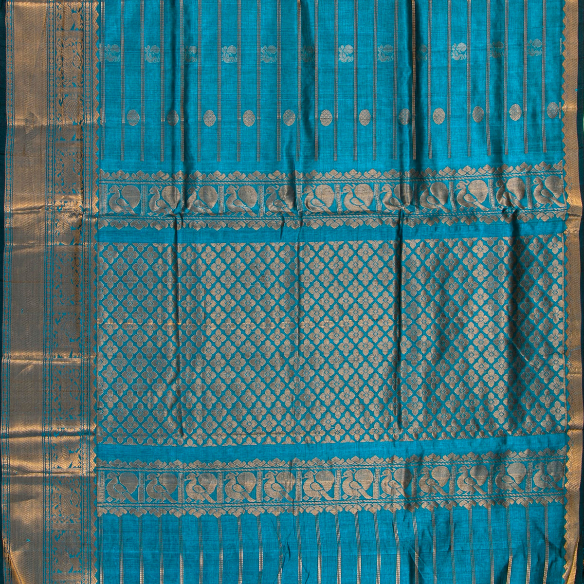 Blue Kanchi Silk Cotton Saree For Festive Wear VP SC 242