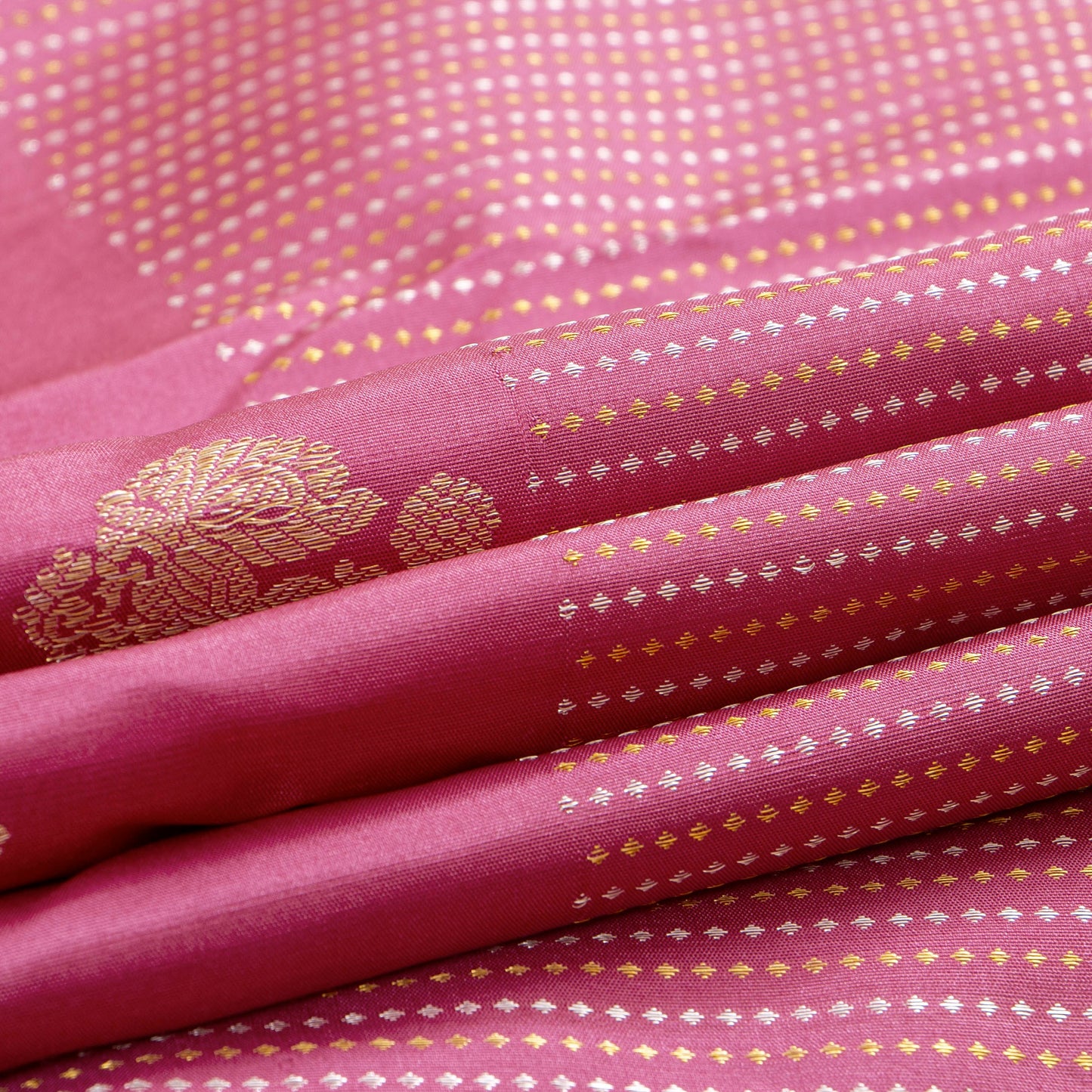 Pink Kanchipuram Silk Saree For Festive Wear PV NYC 1840