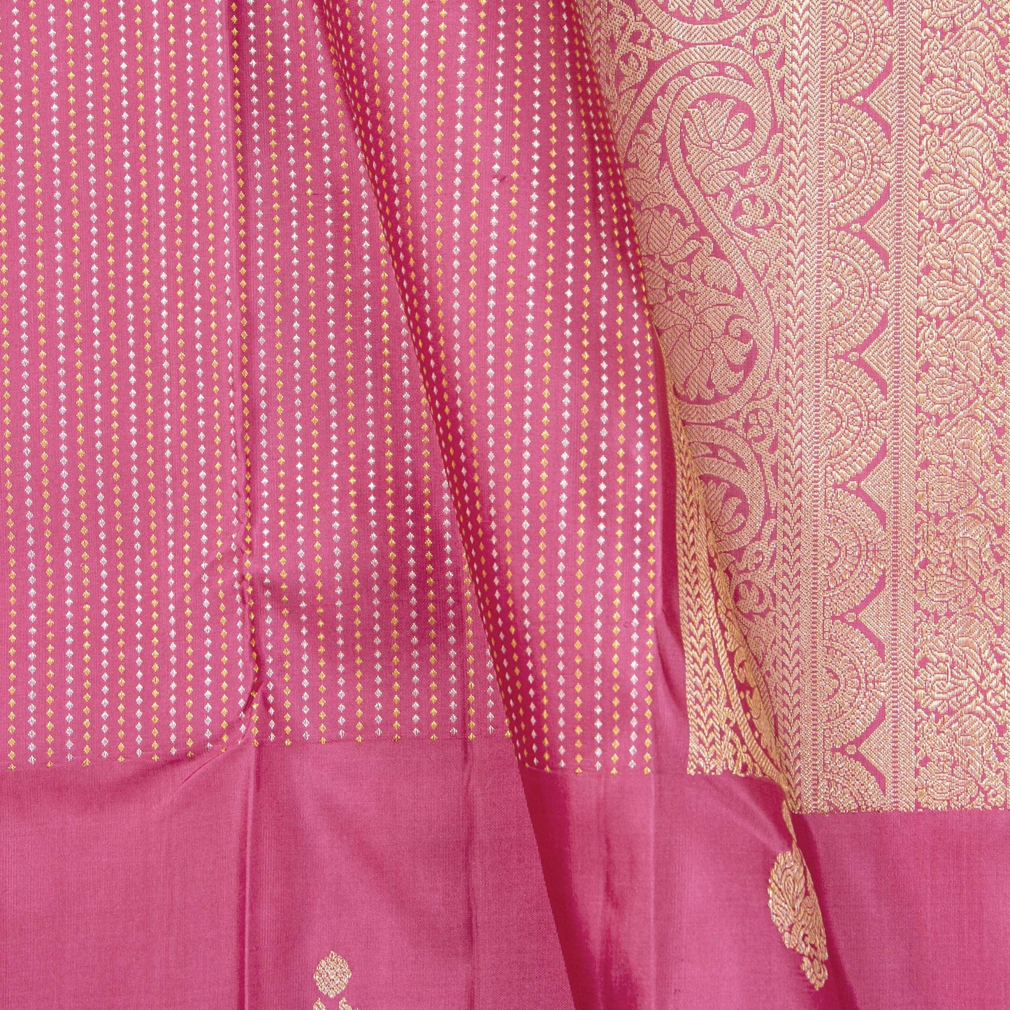 Pink Kanchipuram Silk Saree For Festive Wear PV NYC 1840