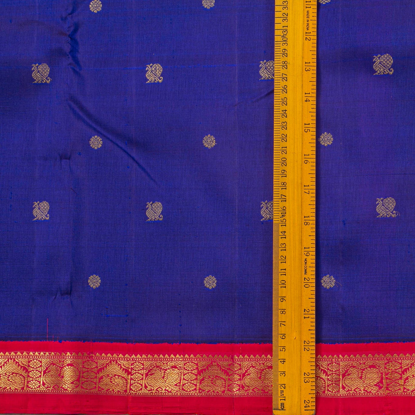 Blue And Pink Kanchipuram Silk Saree For Wedding Wear PV NYC 1849 - Silk Sari - Panjavarnam PV NYC 1849