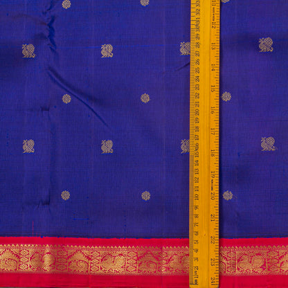 Blue And Pink Kanchipuram Silk Saree For Wedding Wear PV NYC 1849 - Silk Sari - Panjavarnam PV NYC 1849