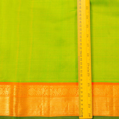 Light Green And Orange Kanchipuram Silk Saree For Festive Wear PV NYC 1821