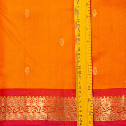 Orange And Red Kanchipuram Silk Saree For Festive Wear PV NYC 1814