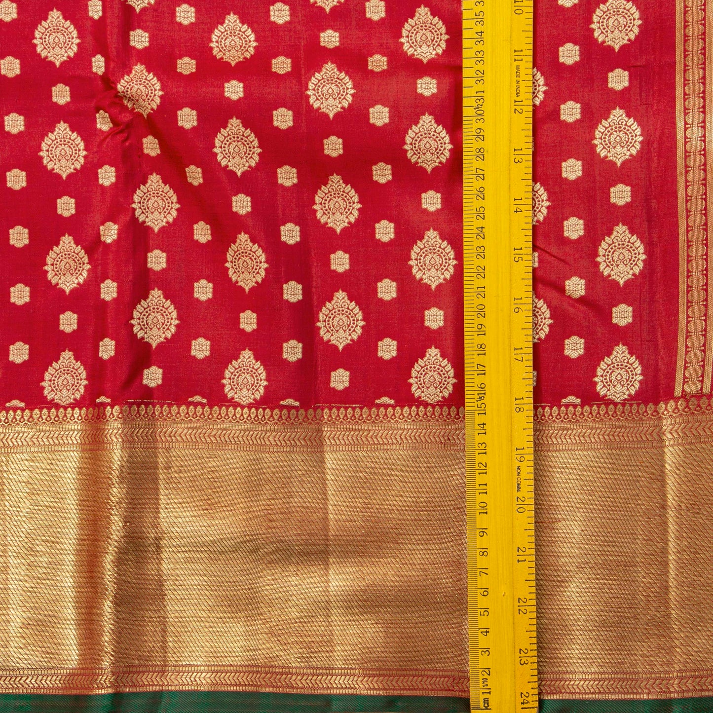 Red Kanchipuram Silk Saree For Wedding Wear PV NYC 1843