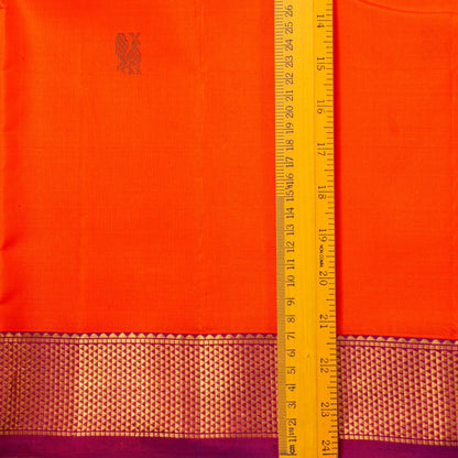 Orange And Magenta Kanchipuram Silk Saree With Arai Maadam Borders For Festive Wear PV NYC 1774