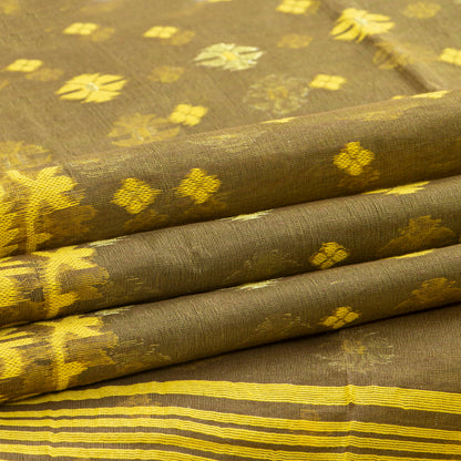 Green Dhakai Jamdani Muslin Silk Saree For Party Wear PV MJ 172