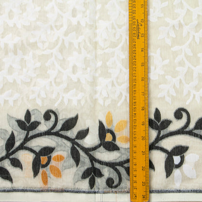 White Dhakai Jamdani Muslin Silk Saree For Party Wear PV MJ 173