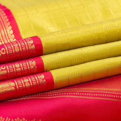 Green And Pink Kanchipuram Silk Saree For Wedding Wear PV NYC 1785
