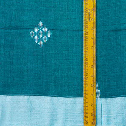 Blue Dhakai Jamdani Muslin Silk Saree For Party Wear PV MJ 169