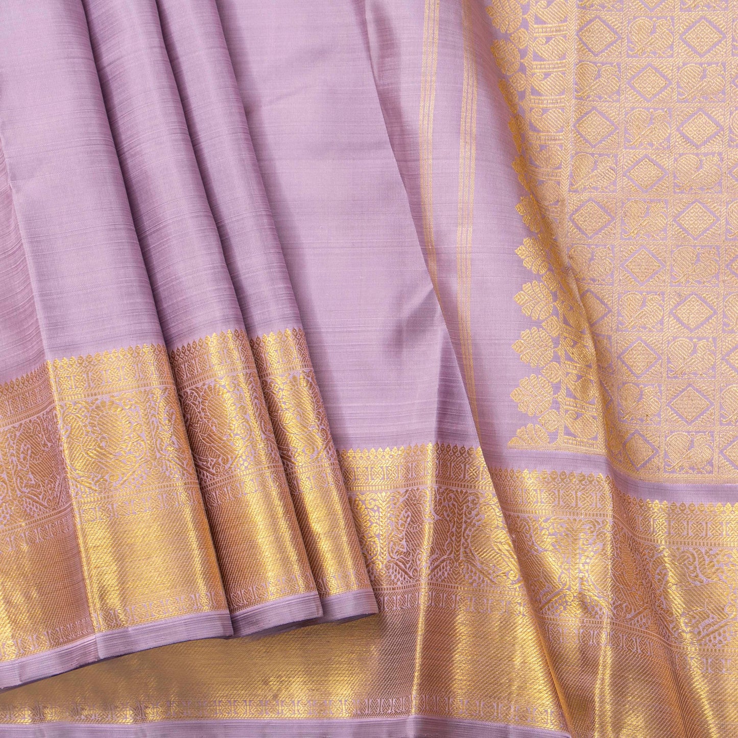 Lilac Kanchipuram Silk Saree For Wedding Wear PV NYC 1841