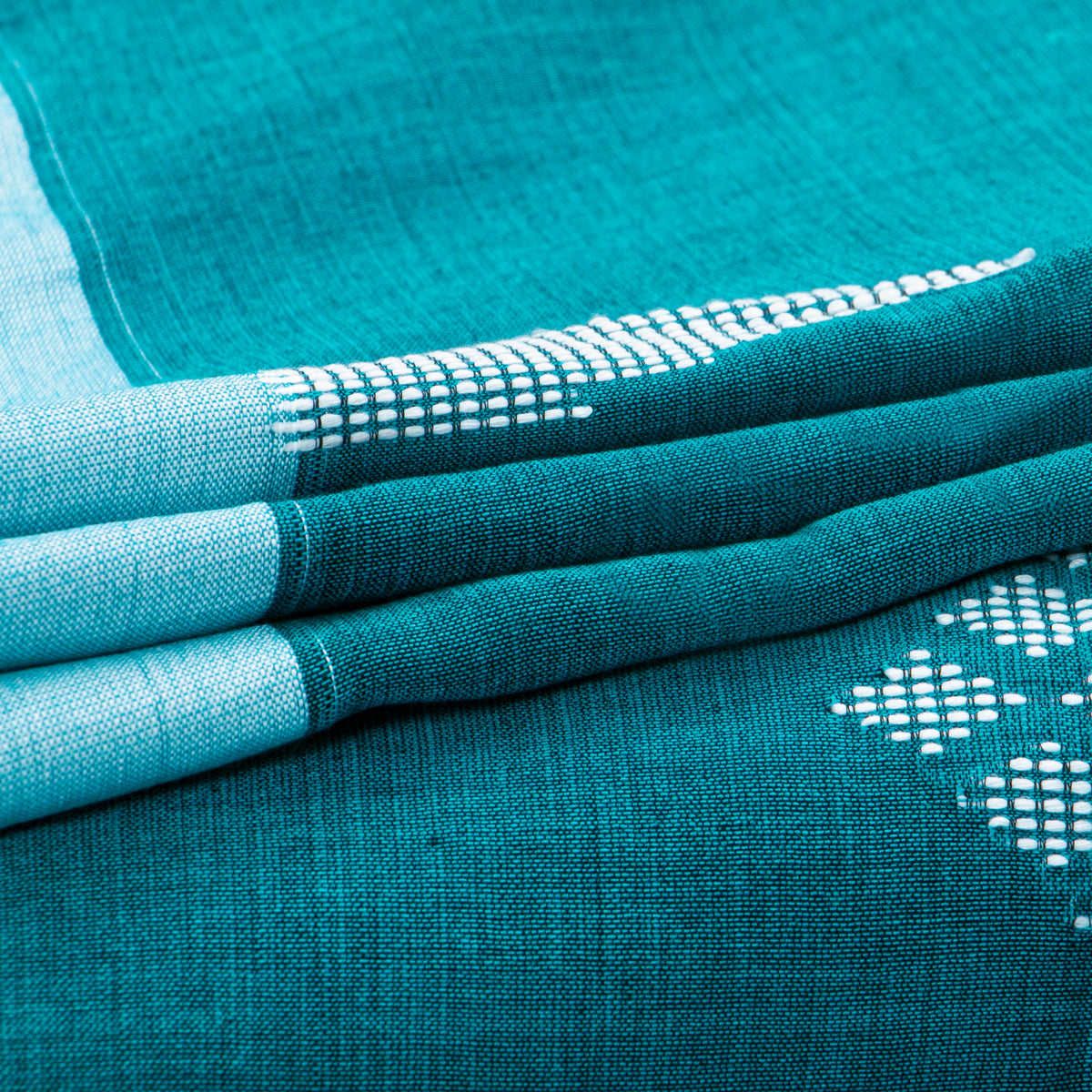 Blue Dhakai Jamdani Muslin Silk Saree For Party Wear PV MJ 169