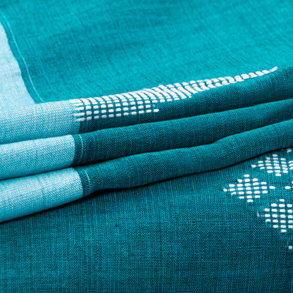 Blue Dhakai Jamdani Muslin Silk Saree For Party Wear PV MJ 169
