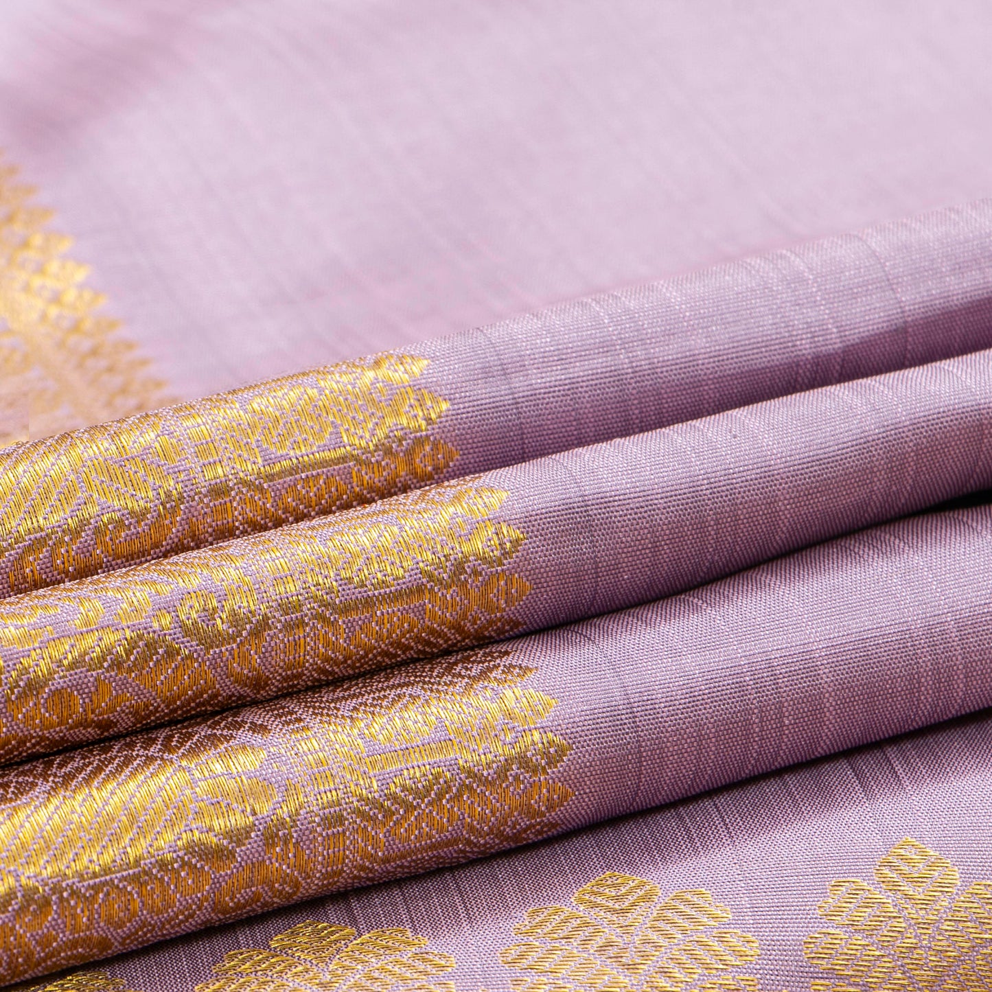 Lilac Kanchipuram Silk Saree For Wedding Wear PV NYC 1841