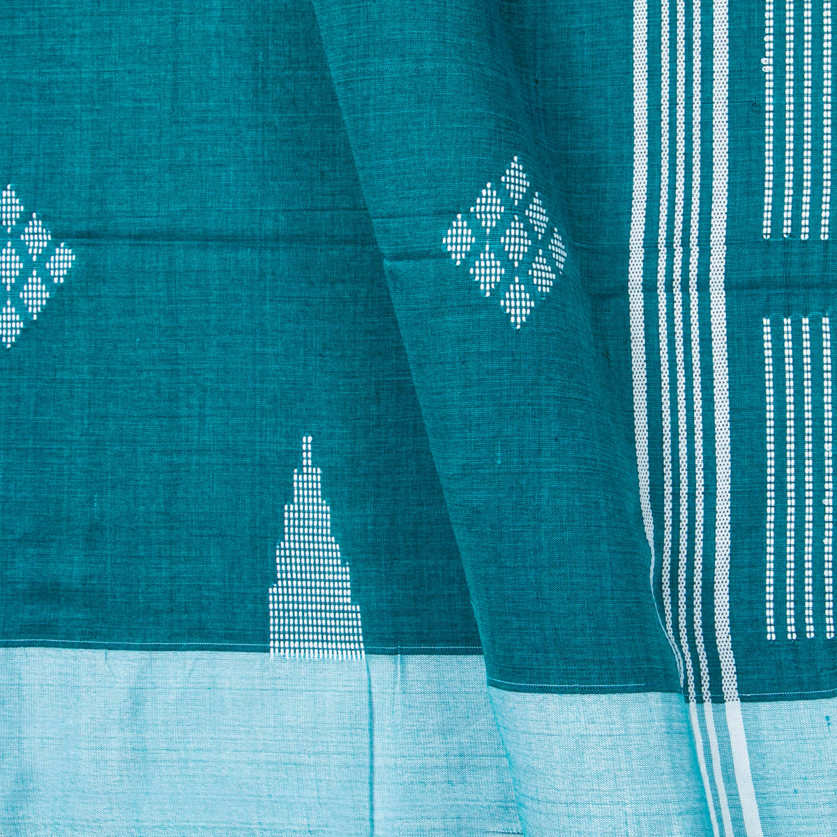 Blue Dhakai Jamdani Muslin Silk Saree For Party Wear PV MJ 169