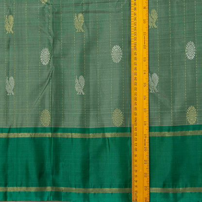 Sage Green Kanchipuram Silk Saree For Festive Wear PV NYC 1871