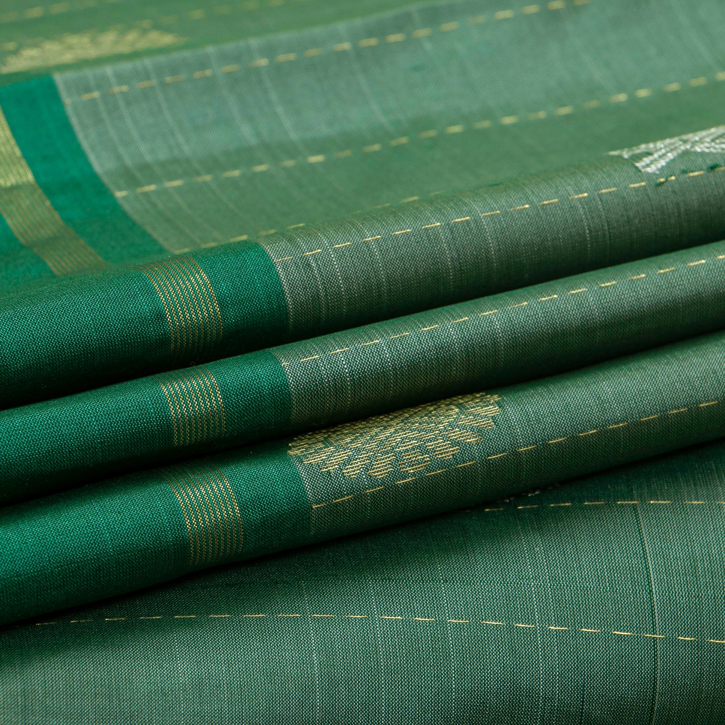 Sage Green Kanchipuram Silk Saree For Festive Wear PV NYC 1871