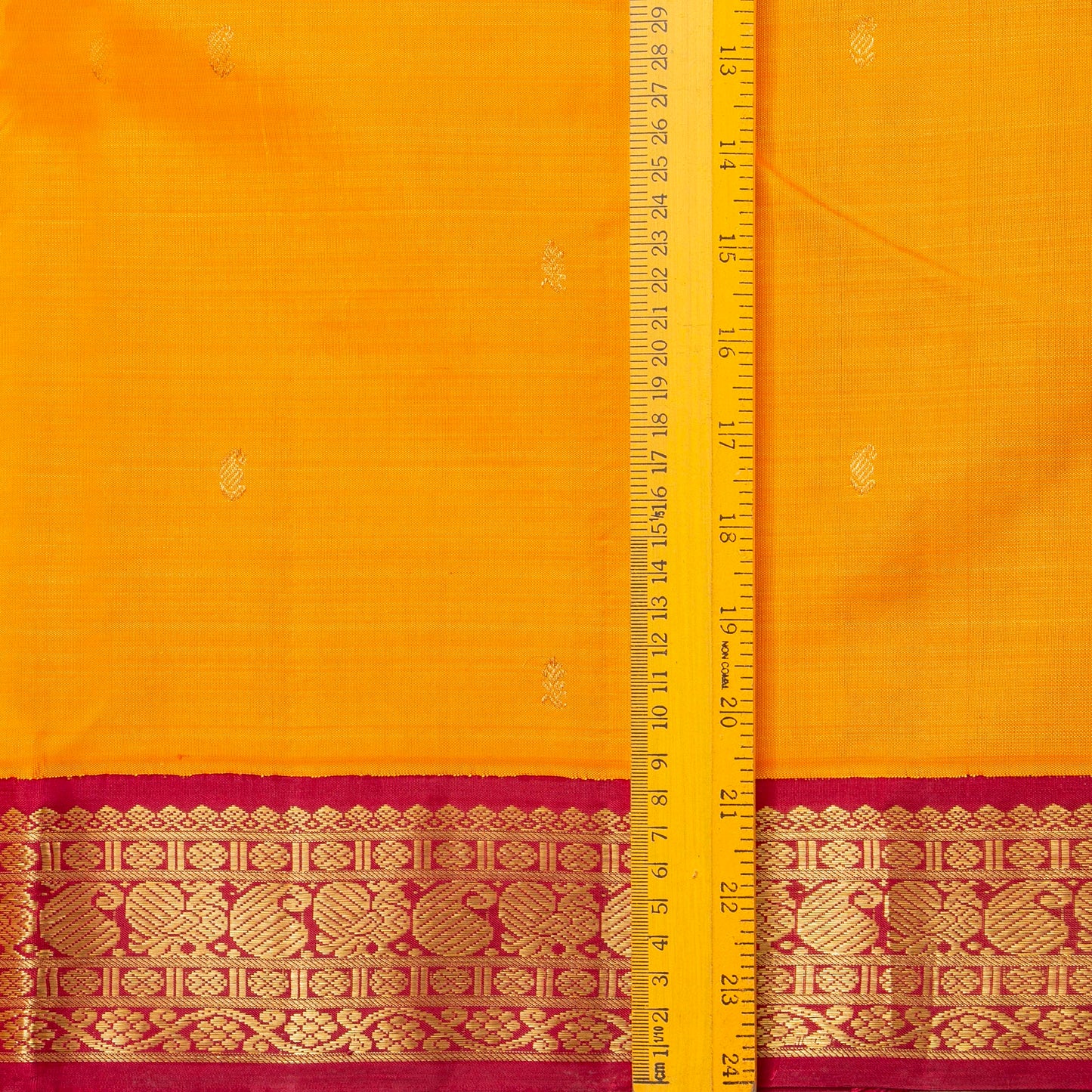 Yellow And Red Kanchipuram Silk Saree For Festive Wear PV NYC 1779 - Silk Sari - Panjavarnam PV NYC 1779