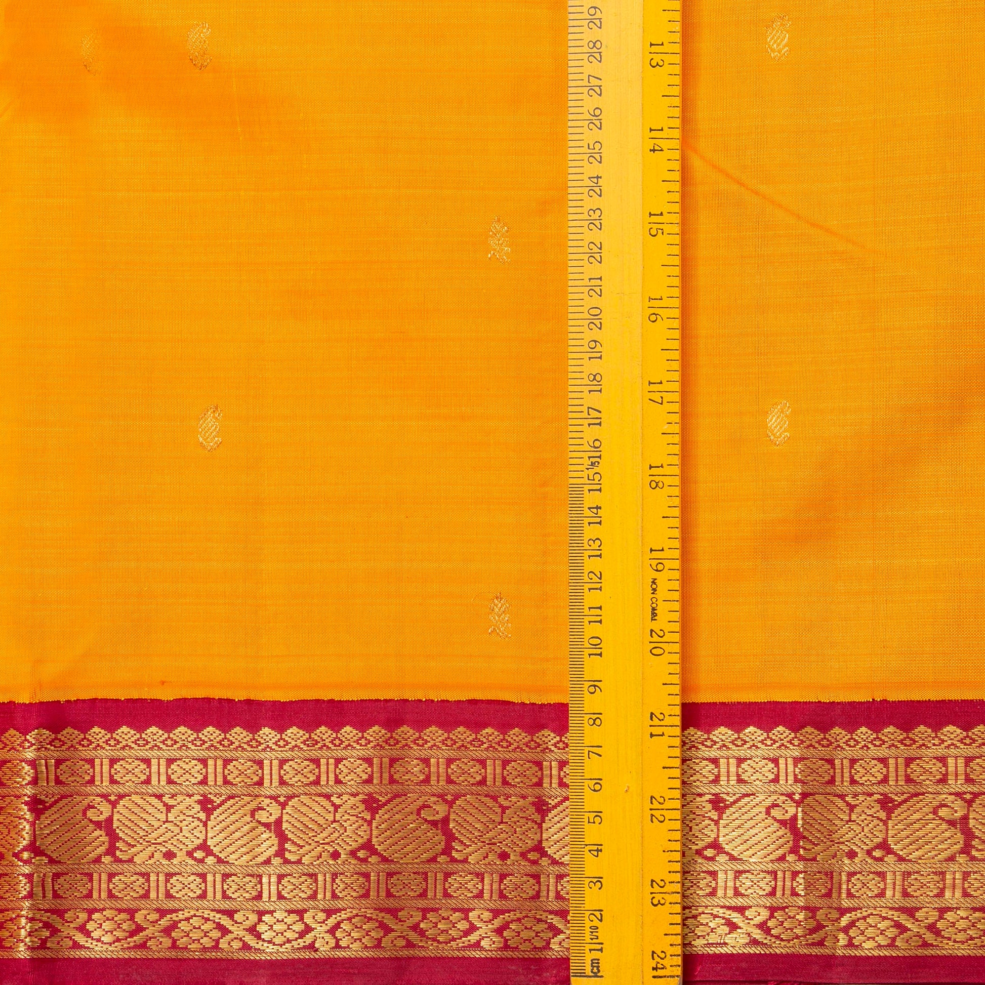 Yellow And Red Kanchipuram Silk Saree For Festive Wear PV NYC 1779 - Silk Sari - Panjavarnam PV NYC 1779