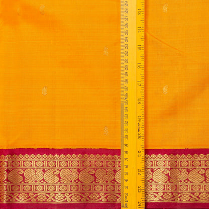 Yellow And Red Kanchipuram Silk Saree For Festive Wear PV NYC 1779 - Silk Sari - Panjavarnam PV NYC 1779