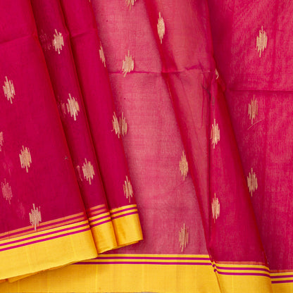 Red Dhakai Jamdhani Muslin Silk Saree With Tissue Zari PV MJ 182