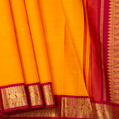 Yellow And Red Kanchipuram Silk Saree For Festive Wear PV NYC 1779 - Silk Sari - Panjavarnam PV NYC 1779