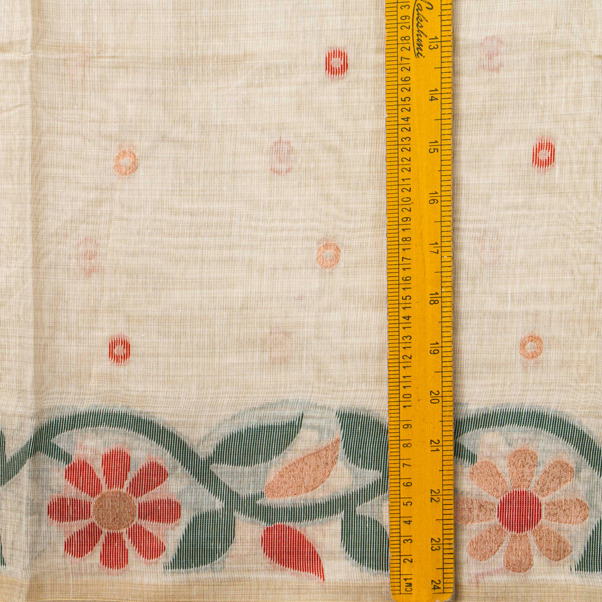 Off White Munga Tussar Silk Jamdani Saree For Party Wear PV MJ 184