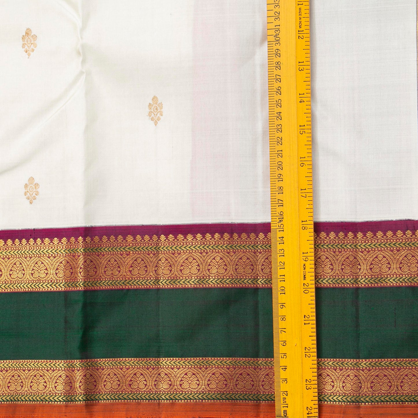 Offwhite And Magenta Kanchipuram Silk Saree For Festive Wear PV NYC 1747