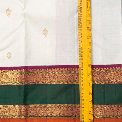Offwhite And Magenta Kanchipuram Silk Saree For Festive Wear PV NYC 1747