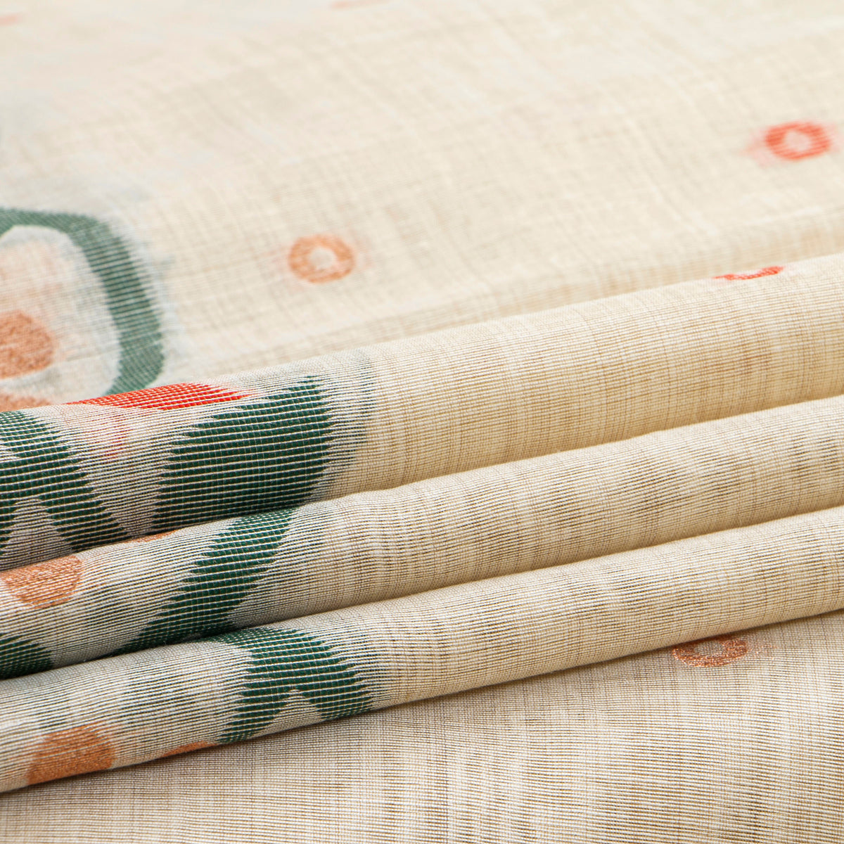 Off White Munga Tussar Silk Jamdani Saree For Party Wear PV MJ 184