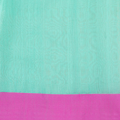 Aqua Blue Dhakai Jamdhani Muslin Silk Saree With Tissue Zari PV MJ 183