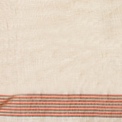 Off White Munga Tussar Silk Jamdani Saree For Party Wear PV MJ 184