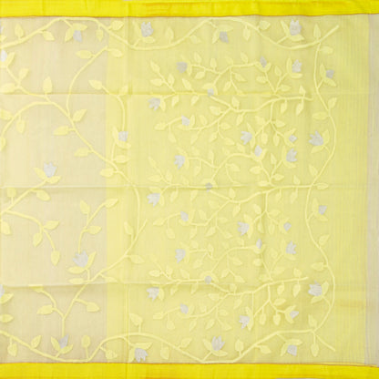 Yellow Dhakai Jamdani Muslin Silk Saree For Party Wear PV MJ 180
