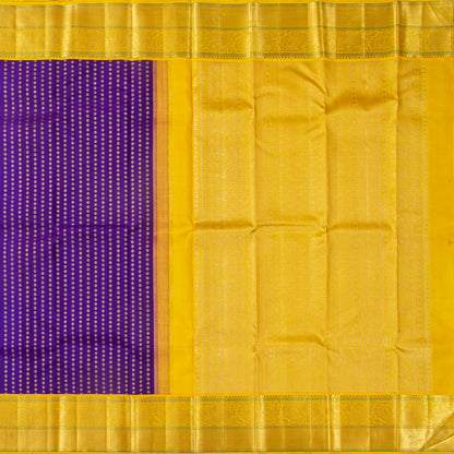 Violet And Yellow Kanchipuram Silk Saree For Wedding Wear PV NYC 1761