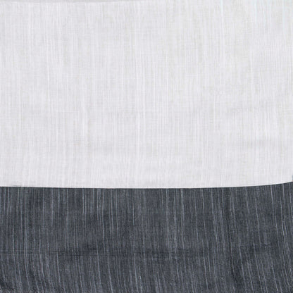 White And Black Dhakai Jamdhani Muslin Silk Saree With Tissue Zari PV MJ 171