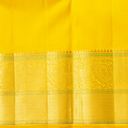 Violet And Yellow Kanchipuram Silk Saree For Wedding Wear PV NYC 1761
