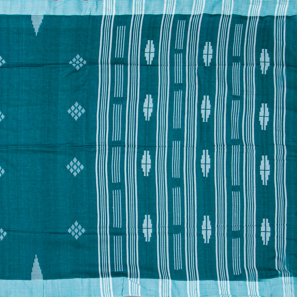 Blue Dhakai Jamdani Muslin Silk Saree For Party Wear PV MJ 169