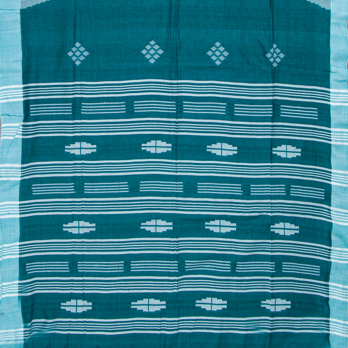 Blue Dhakai Jamdani Muslin Silk Saree For Party Wear PV MJ 169