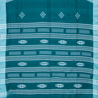 Blue Dhakai Jamdani Muslin Silk Saree For Party Wear PV MJ 169