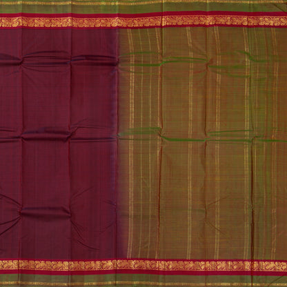 Maroon And Green Kanchipuram Silk Saree For Festive Wear PV NYC 1818