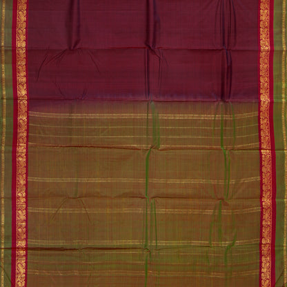Maroon And Green Kanchipuram Silk Saree For Festive Wear PV NYC 1818
