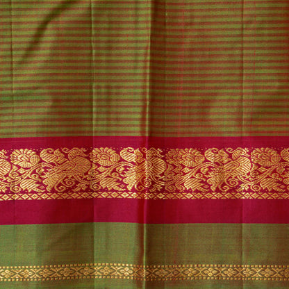 Maroon And Green Kanchipuram Silk Saree For Festive Wear PV NYC 1818