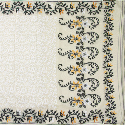 White Dhakai Jamdani Muslin Silk Saree For Party Wear PV MJ 173