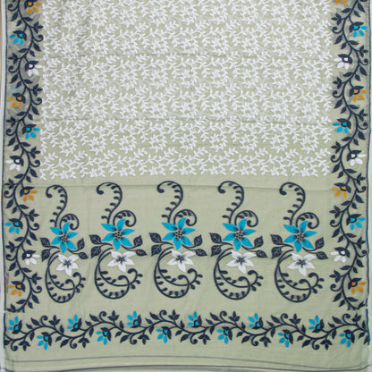 Pastel Green Dhakai Jamdani Muslin Silk Saree For Party Wear PV MJ 179