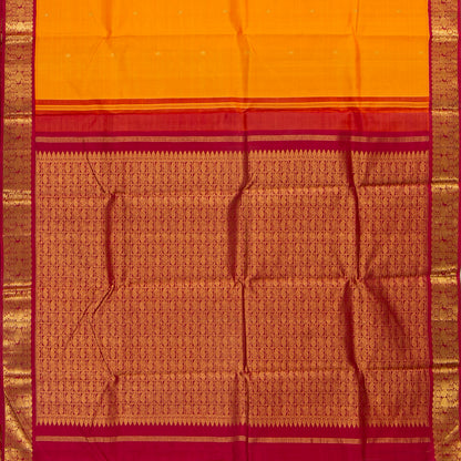 Yellow And Red Kanchipuram Silk Saree For Festive Wear PV NYC 1779 - Silk Sari - Panjavarnam PV NYC 1779