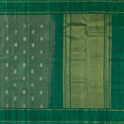 Sage Green Kanchipuram Silk Saree For Festive Wear PV NYC 1871