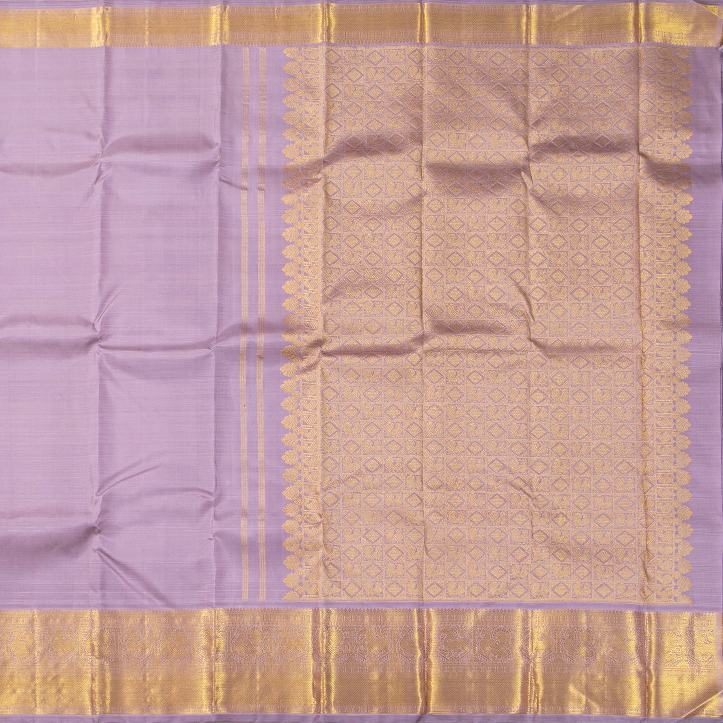 Lilac Kanchipuram Silk Saree For Wedding Wear PV NYC 1841