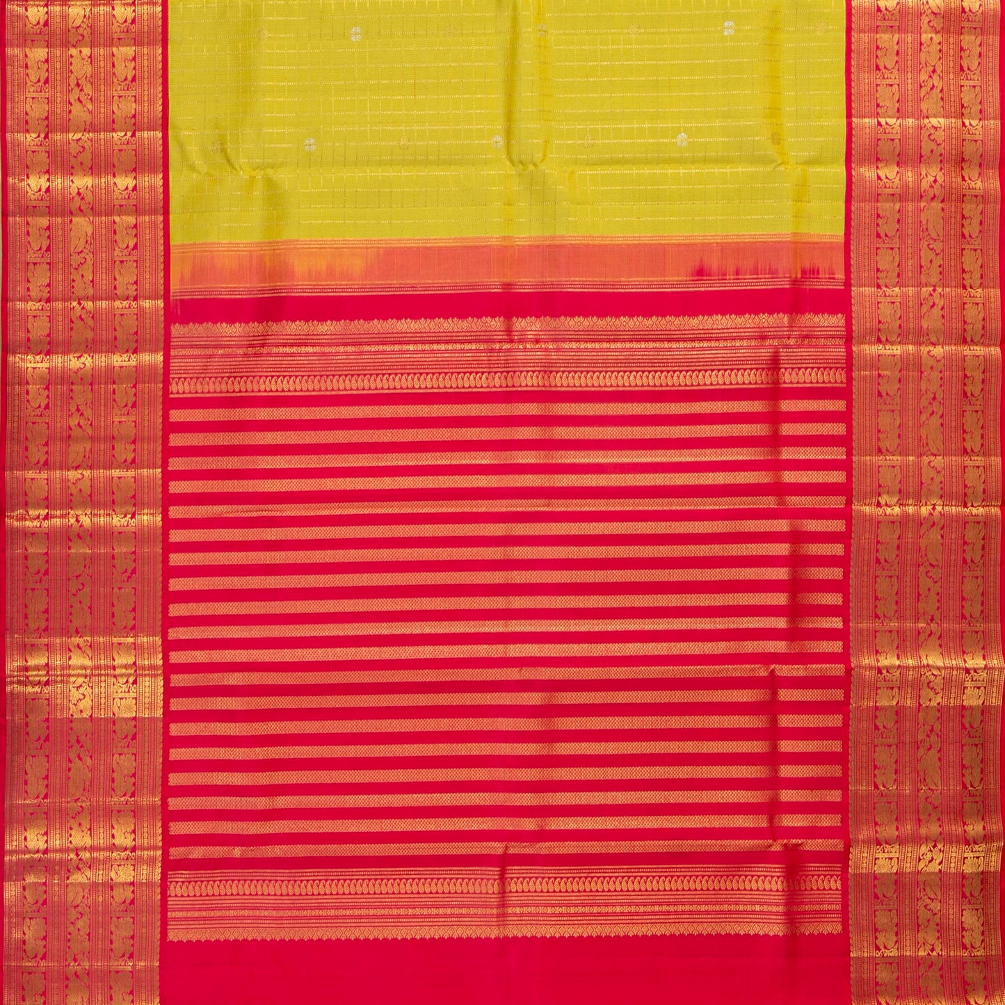 Green And Pink Kanchipuram Silk Saree For Wedding Wear PV NYC 1785